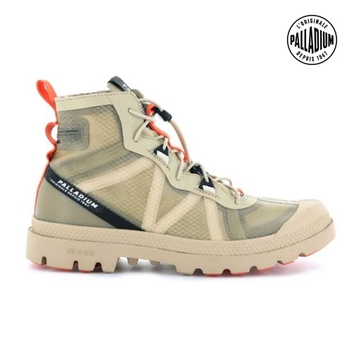 Palladium Travel Lite+ Adventure High Tops Men's Sneakers Olive | UK Y413-FBW